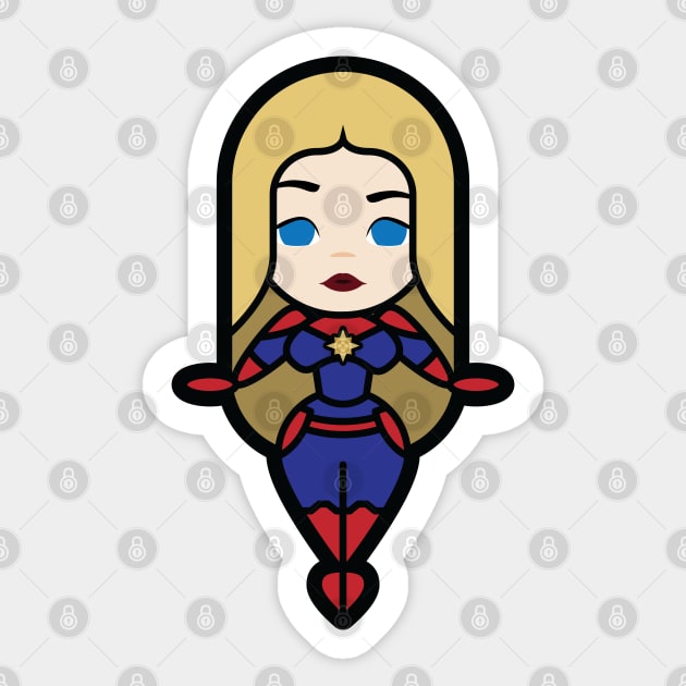 A Blonde Over Powered Female Superhero Sticker by Tooniefied